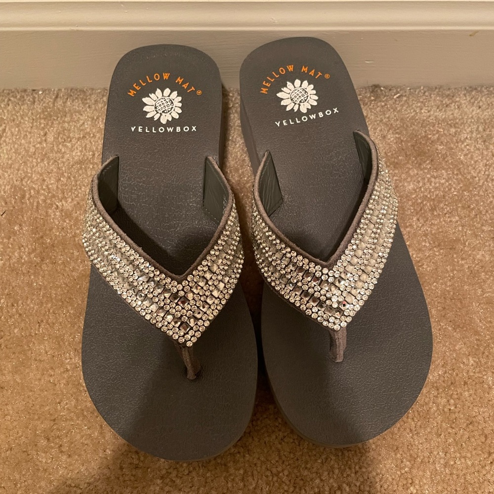 Yellow Box flip flops